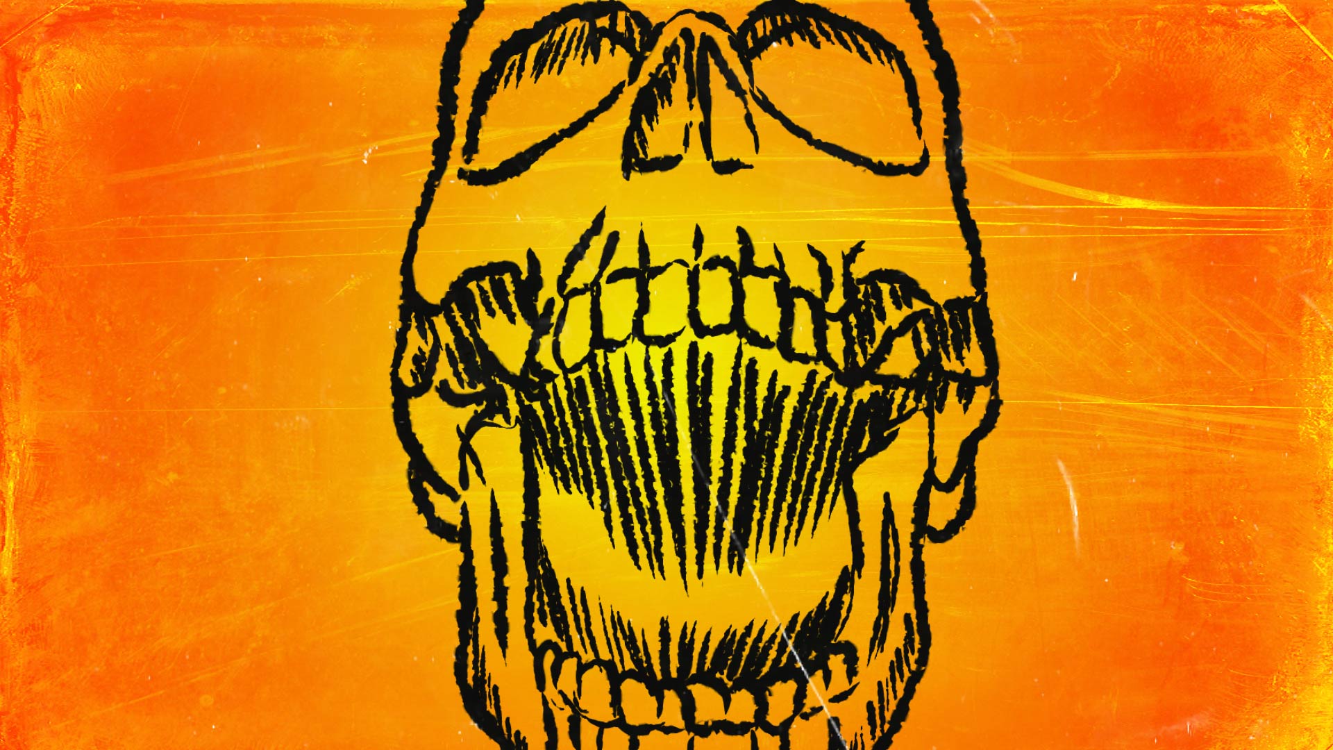 Fotograma de calavera hacia la cámara en Sailor Punk