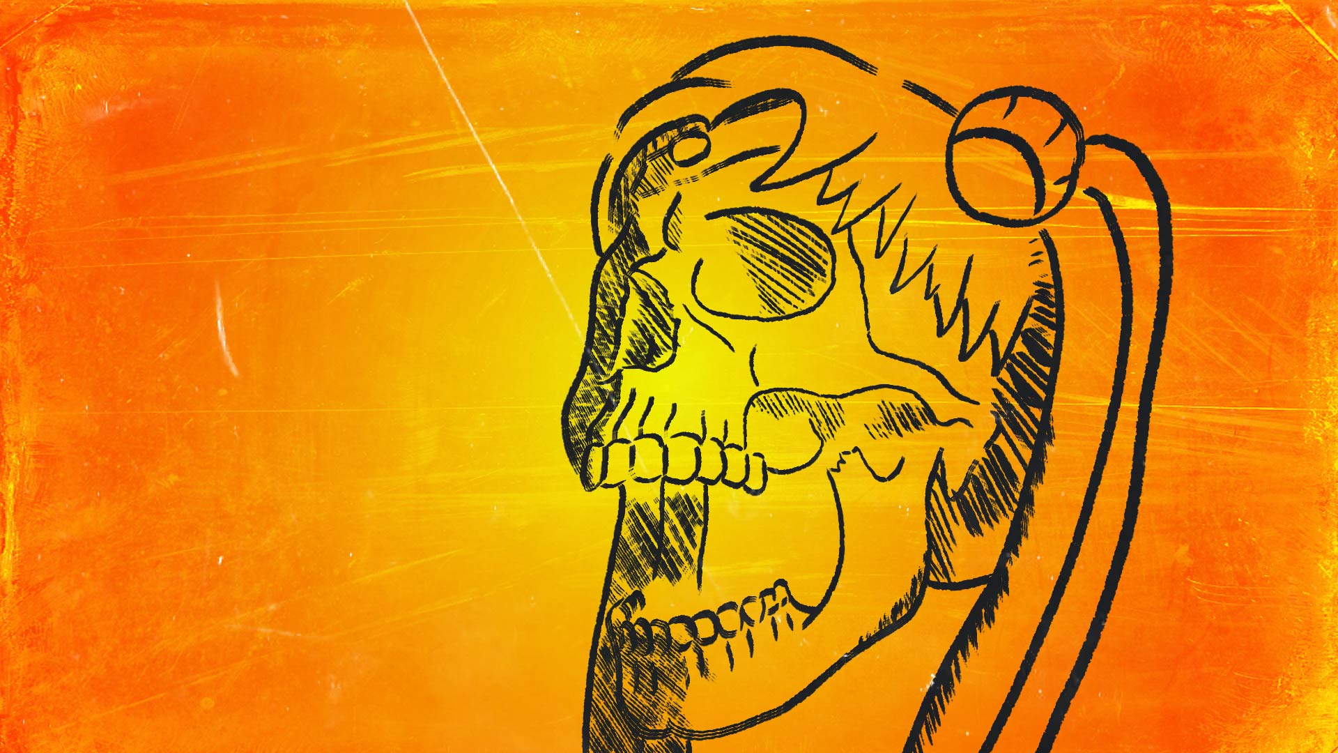Fotograma de calavera inicial en Sailor Punk